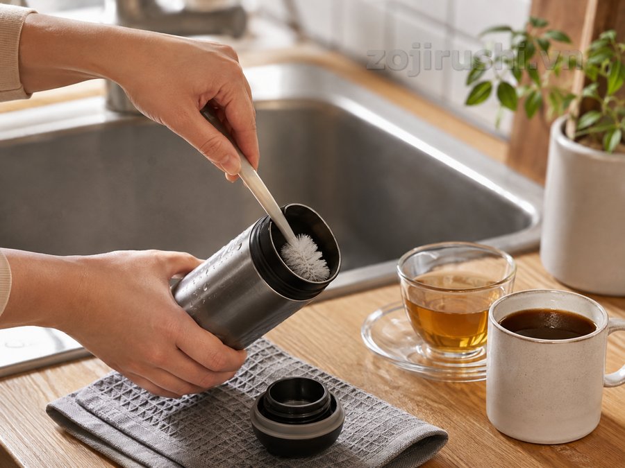 Cách vệ sinh bình giữ nhiệt Zojirushi để không ám mùi trà cà phê 2 Cách vệ sinh bình giữ nhiệt Zojirushi